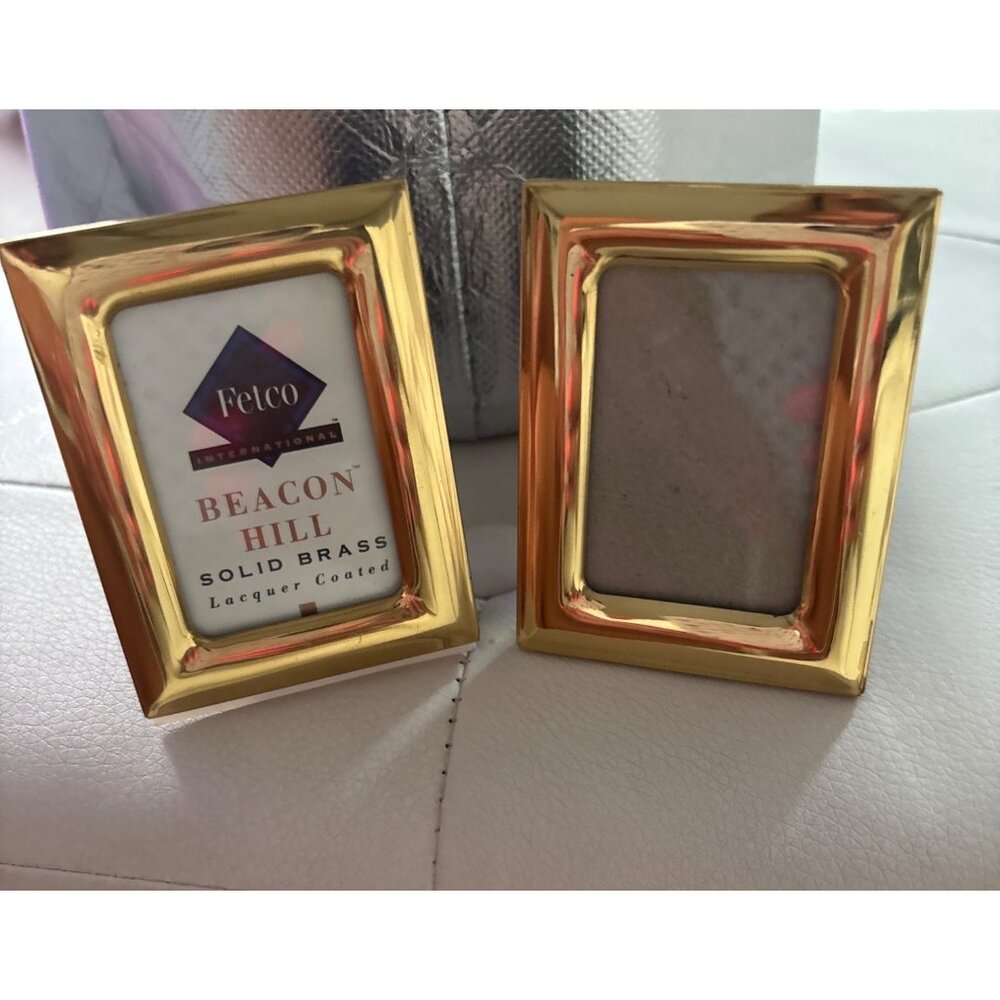 Beacon Hill Solid Brass Lacquer Coated Mini Photo Frames By Fetco